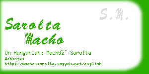 sarolta macho business card